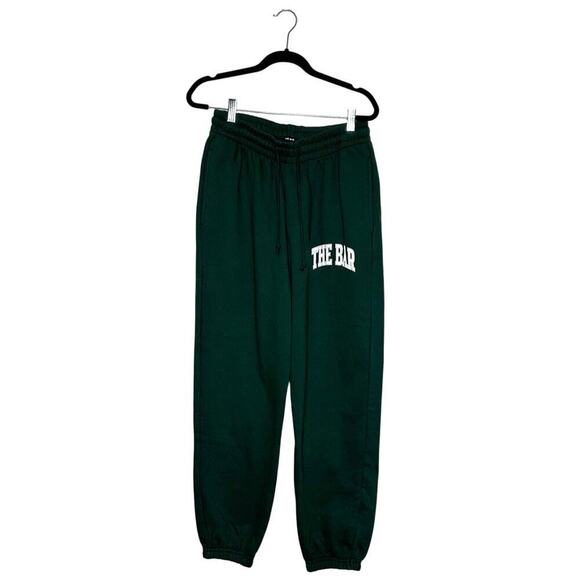 The BAR Varsity Jogger Sweatpants Women's Green White Size Small - Picture 3 of 6